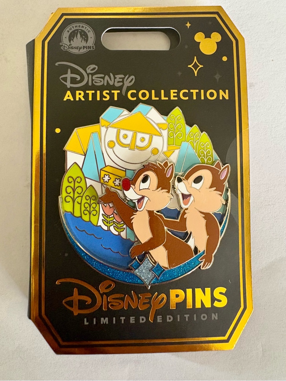 Disney Parks 2026 Artist Series It’s A Small World Chip & Dale LE Pin